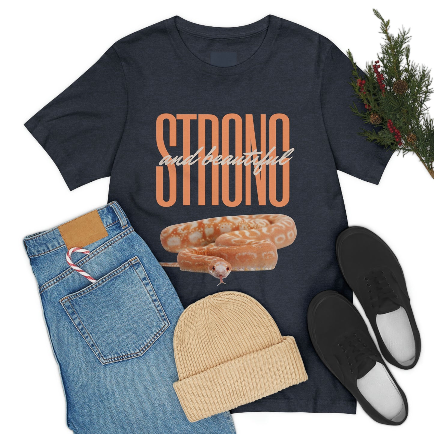 Strong and Beautiful Snake Themed T shirt - Dark colors