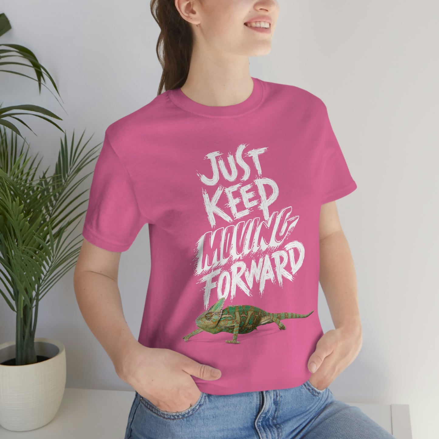 Just Keep Moving Forward Veiled Chameleon T shirt