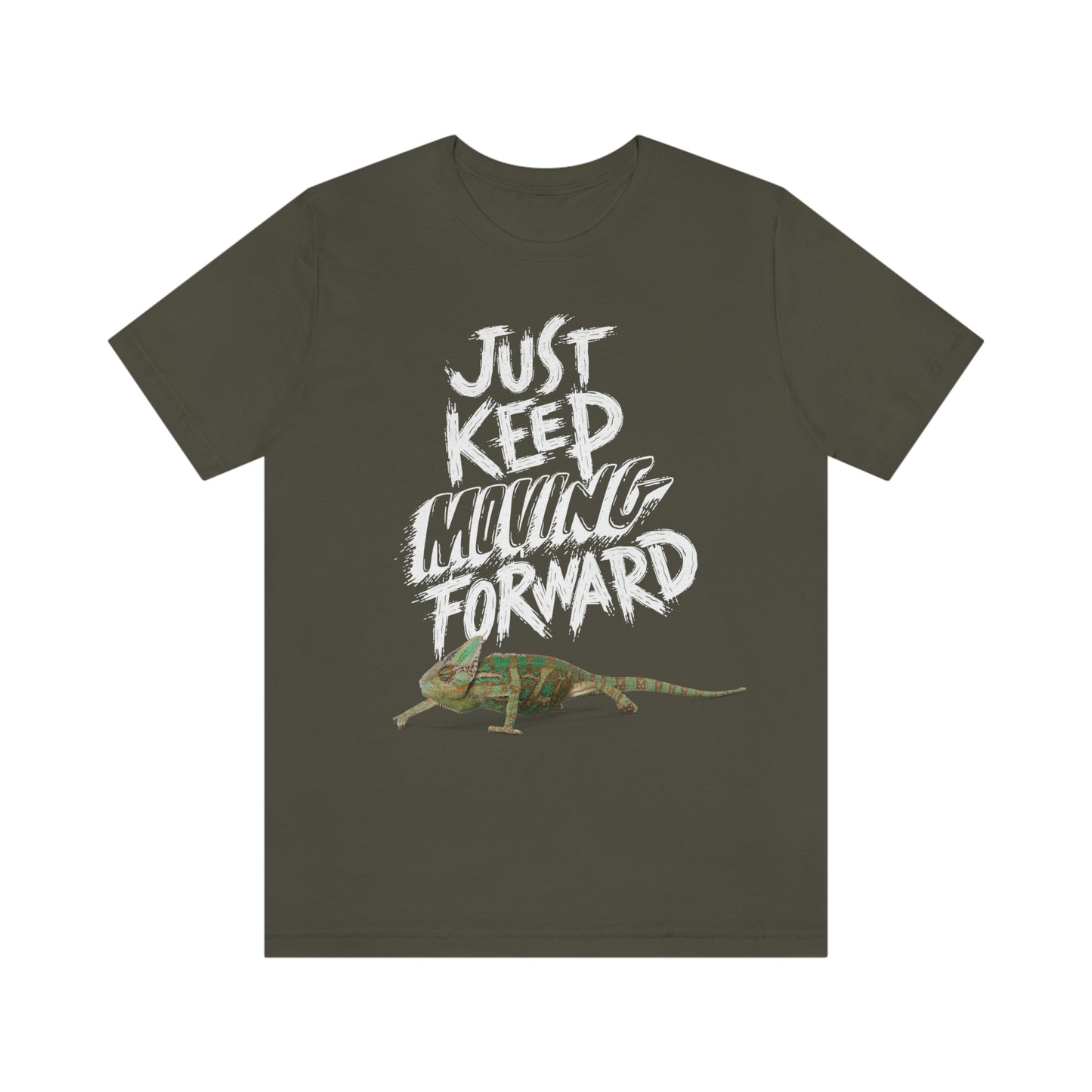 Just Keep Moving Forward Veiled Chameleon T shirt