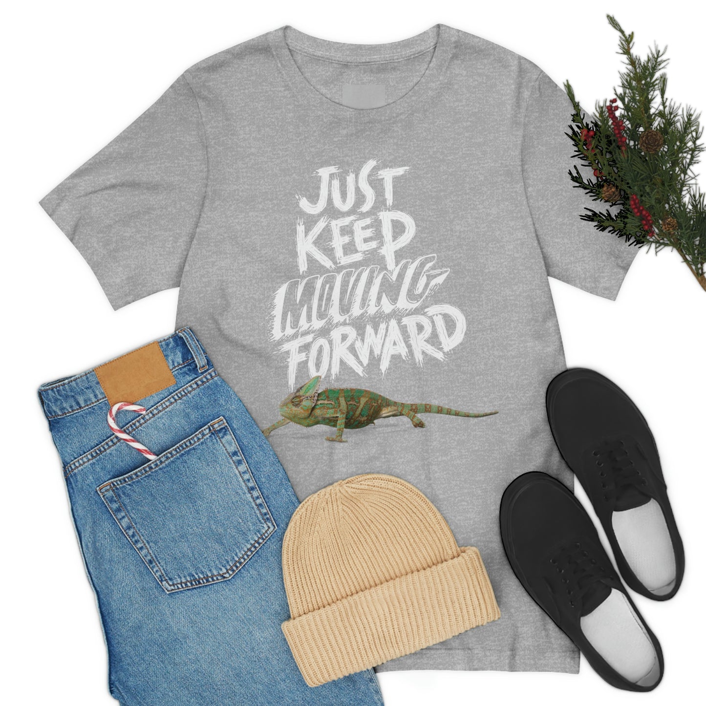 Just Keep Moving Forward Veiled Chameleon T shirt
