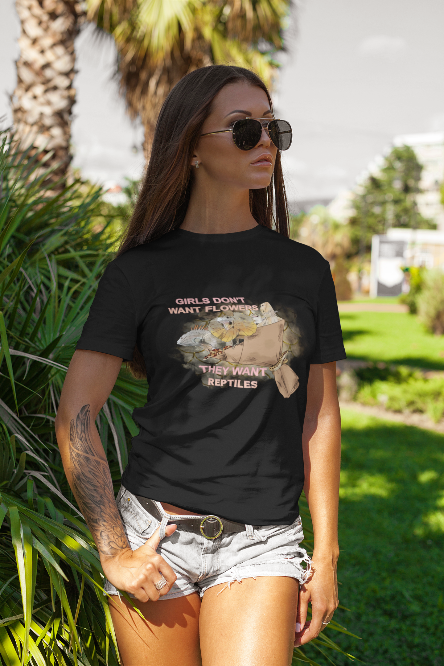 Girls Don't Want Flowers They Want Reptiles T-shirt
