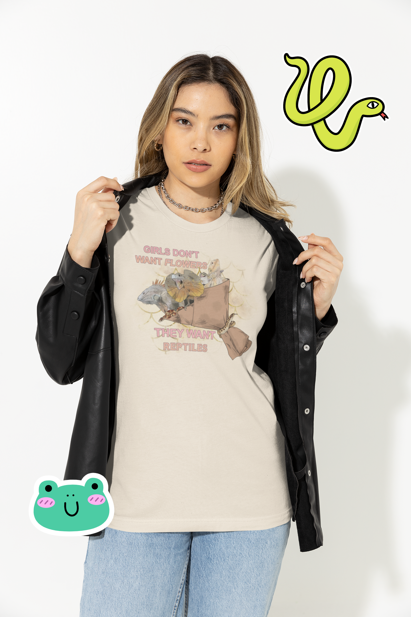 Girls Don't Want Flowers They Want Reptiles T-shirt