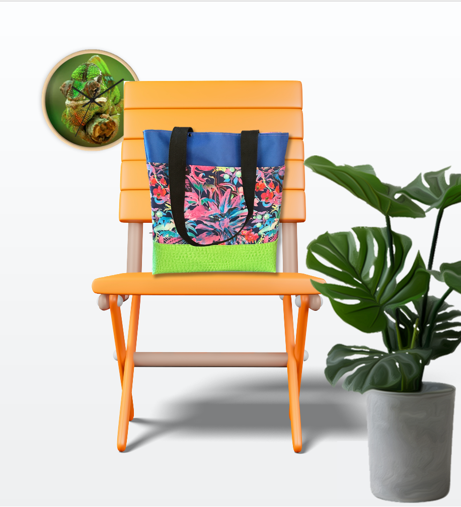 Pink Jungle and Reptiles Tote Bag