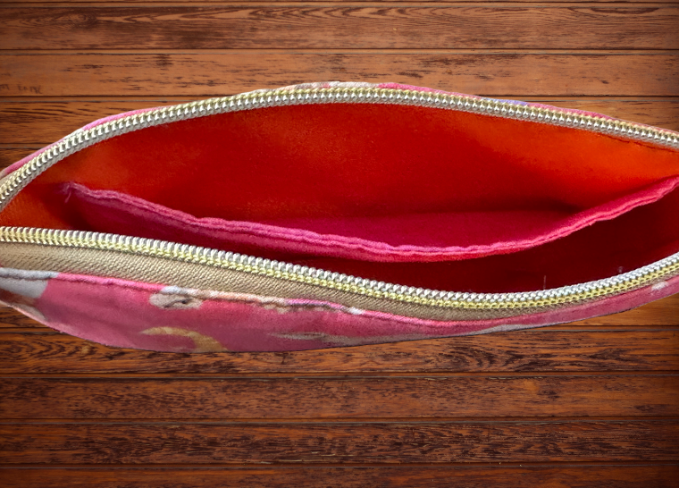 Handcrafted Pink Beardie Dot Wristlet or Pouch