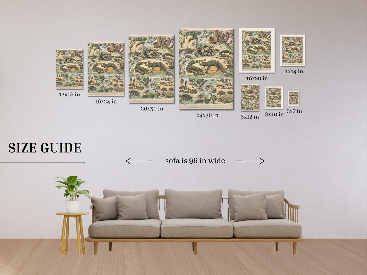 Reptiles Vintage Reproduction Illustration