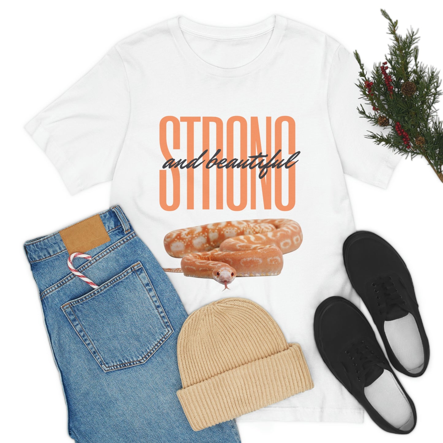 Strong and Beautiful Snake T shirt- Light colors