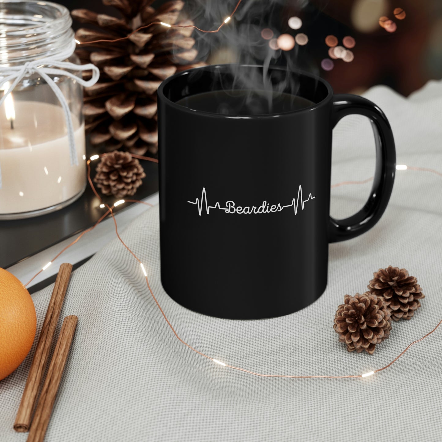 Heart Beats for Bearded Dragons 11oz Black Mug