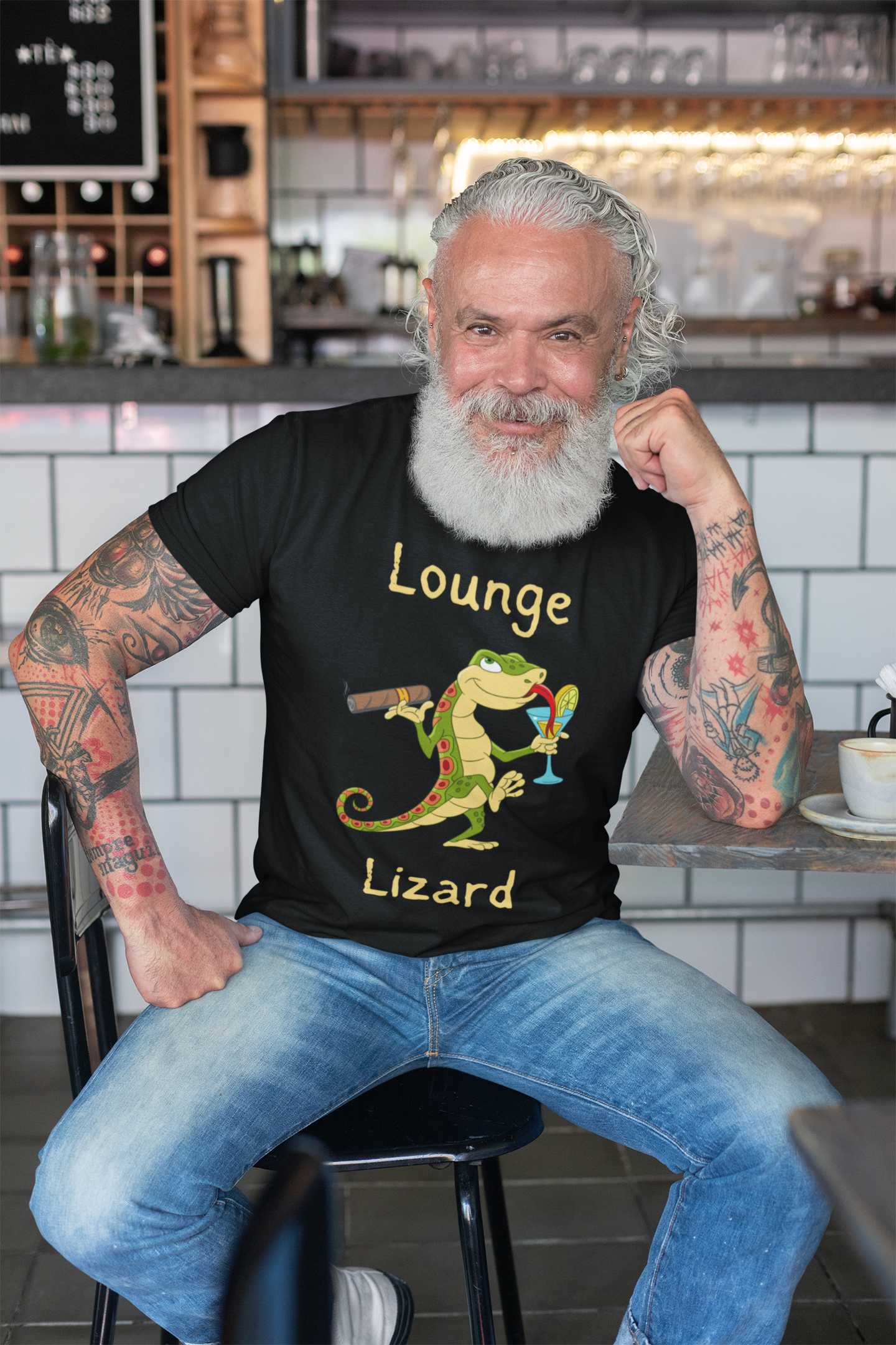 Lounge Lizard Funny Reptile Themed T- Shirt